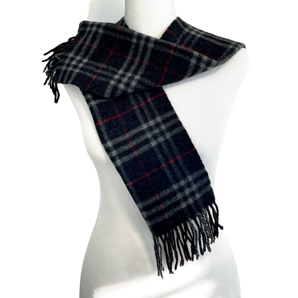 Burberry Black, Gray & Red Scarf! - Picture 7 of 11